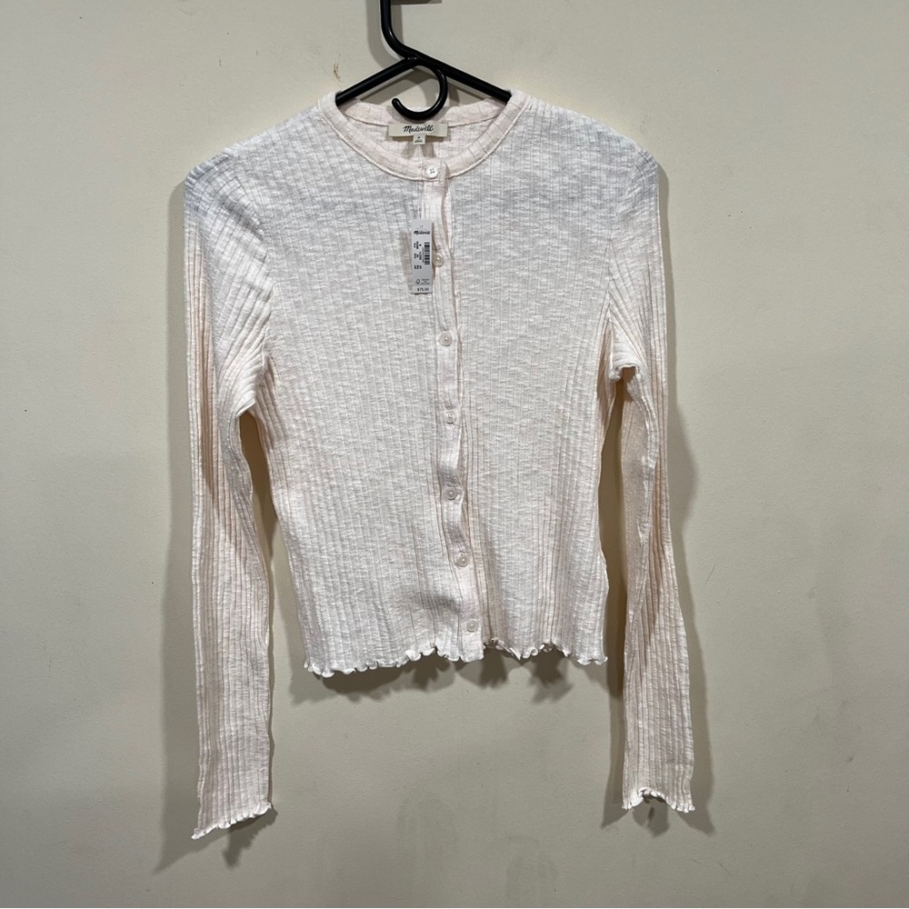 NWT Madewell size medium Samsoe Sajuni Cardigan sweater women ivory - Picture 7 of 8